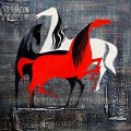 Décor acrylique cheval et sable abstraite originale
